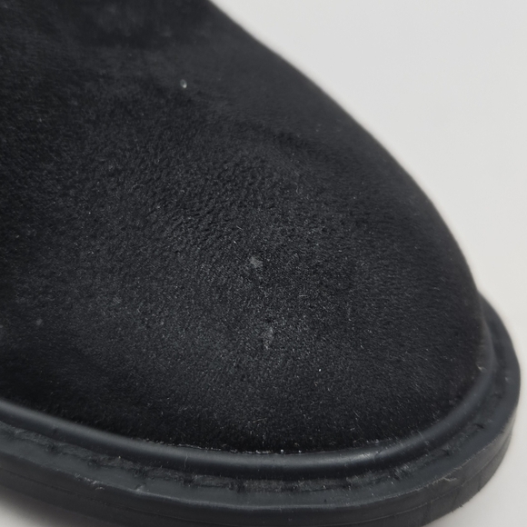 Splendid Samy Women's Boots Sz 8M Black Faux Suede Block Heel Moto Inspired - Picture 11 of 11